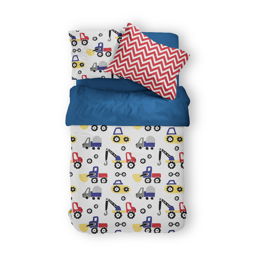 Diggers Dozers Primary Kids Duvet Set