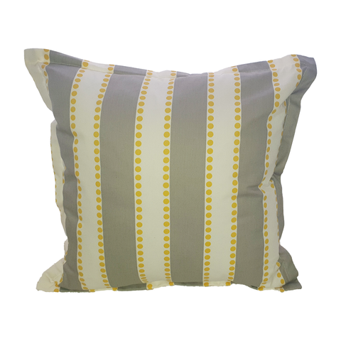 Grey & White With Yellow Dots Scatter Cushion