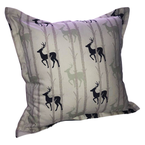 Navy & Mint Birch Stags Scatter Cushion