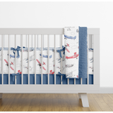 Red and Blue Air Show Padded Cot Bumper