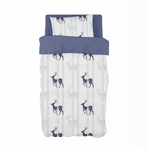 Navy and Mint Birch Stags Cot Duvet Set