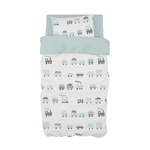 Mist Blue Choo Choo Cot Duvet Set