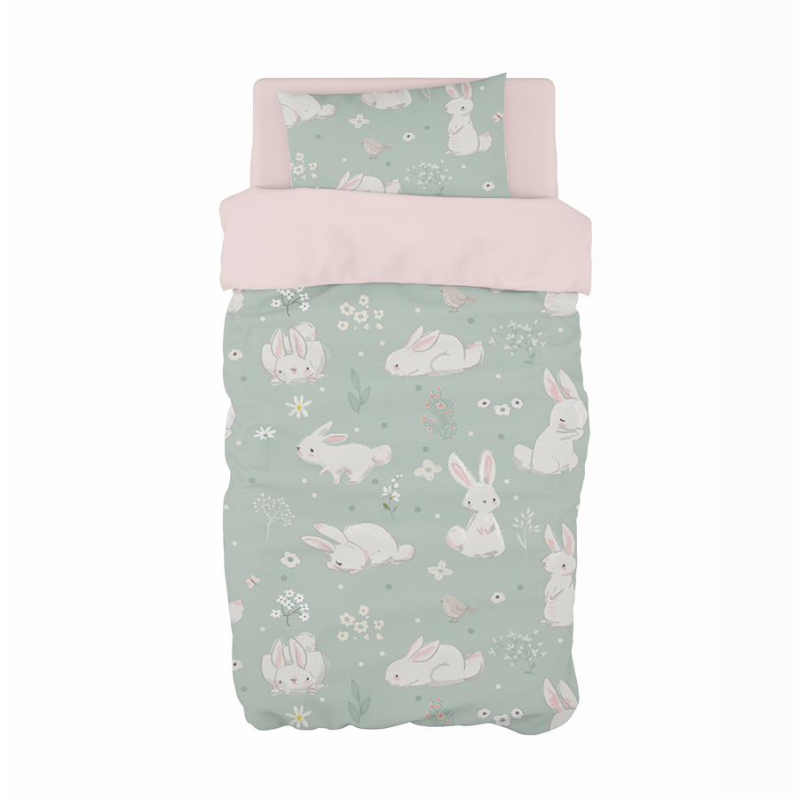 Meadow Hares Cot Duvet Set – Studio Collection