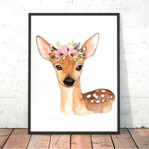 Painted Boho Deer Print