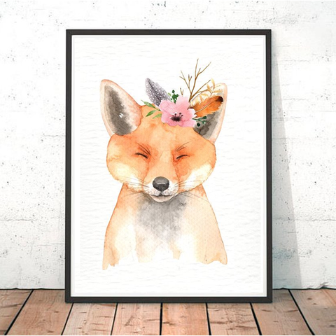 Painted Boho Fox Print
