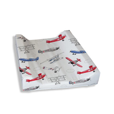 Red and Blue Air Show Change Mat Cover