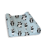 Blue Playful Panda Change Mat Cover
