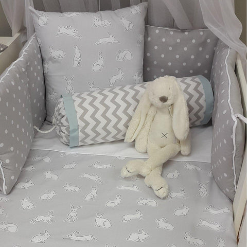 Grey Bunny Cot Set Studio Collection