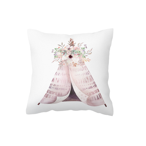 Pink Boho Teepee Scatter Cushion Cover