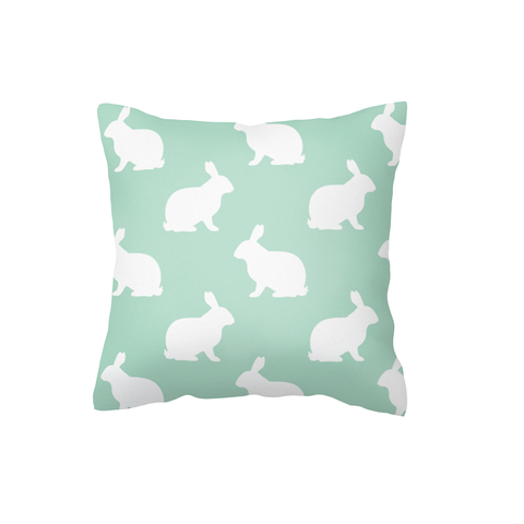 White on Mint Hop Scatter Cushion