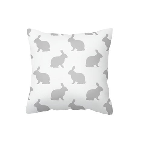 Grey on White Hop Scatter Cushion