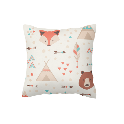 Fox and Bear Scatter Cushion
