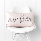 Nap Lover Slogan Cushion