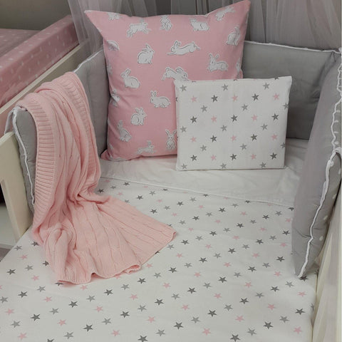 Grey and pink cot bedding new arrivals