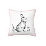 Sketch Bunny Pink Scatter Cushion Cover